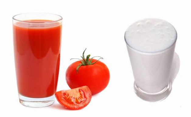 Dưỡng trắng da mặt tự nhiên bằng cà chua và sữa tươi