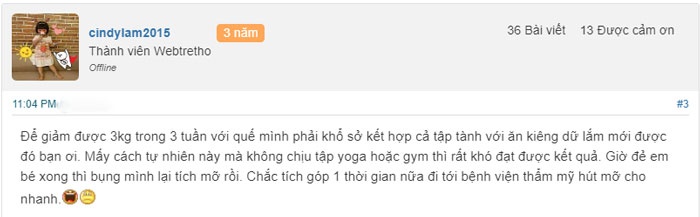 Review cách giảm cân bằng quế hiệu quả từ thành viên của webtretho