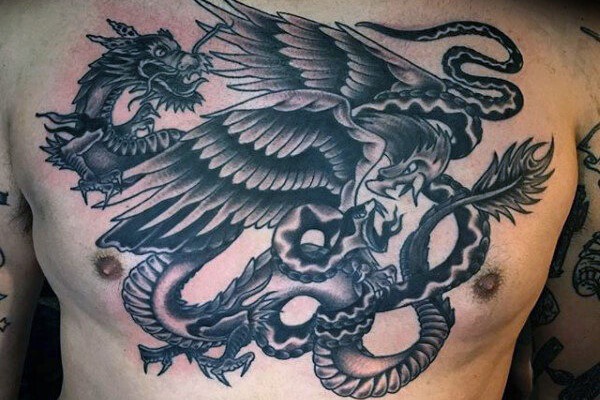 đại bàng và dragon tattoo nghệ thuật