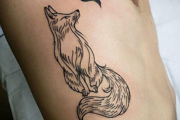 fox tribal tattoo sáng tạo