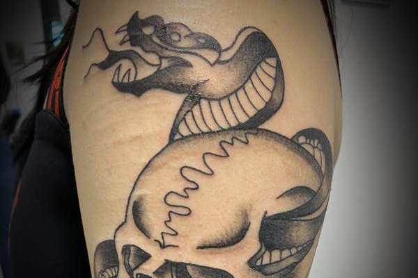snake mặt quỷ tattoo đẹp