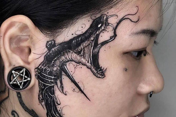 snake mặt quỷ tattoo