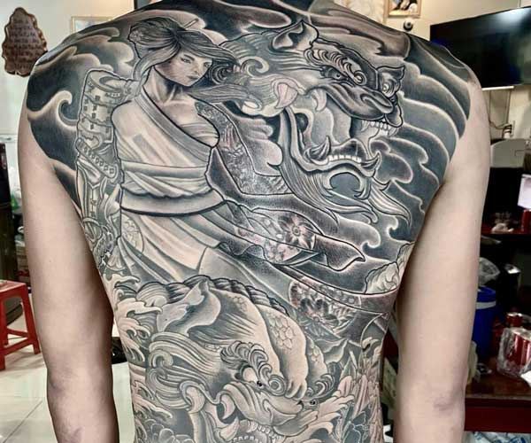 tattoo geisha và rồng 