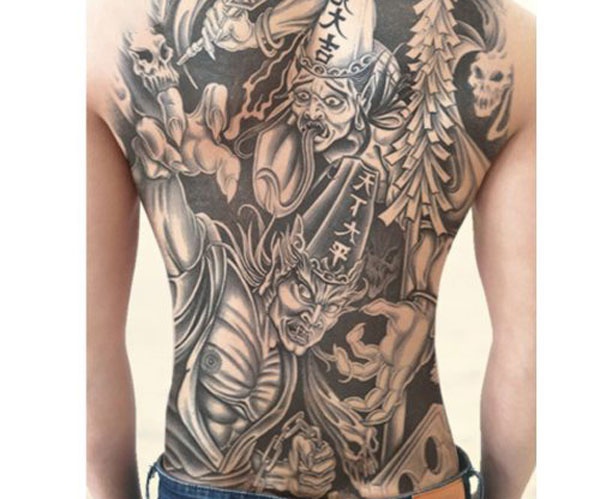 tattoo hắc bạch vô thường kín lưng