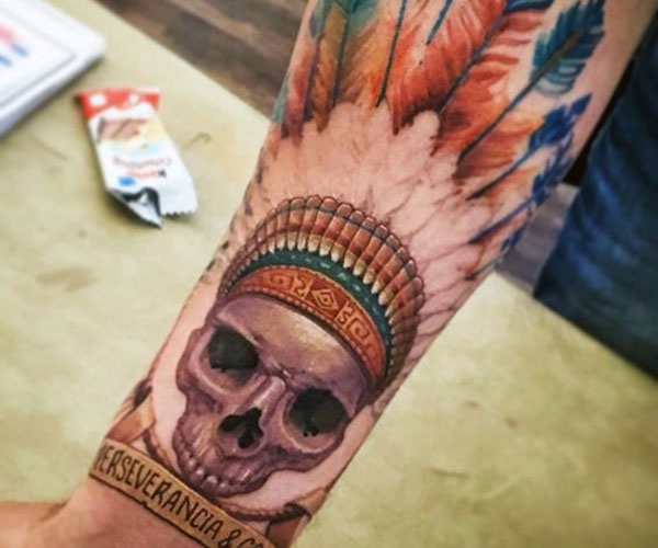 tattoo hình đầu lâu thổ dân