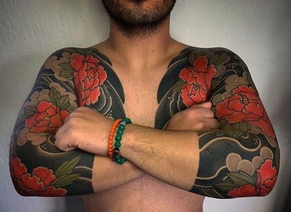 tattoo hình hoa anh đào yakuza
