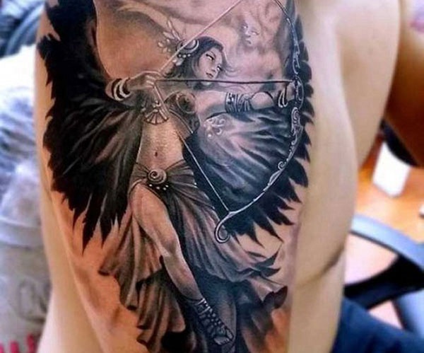 tattoo hình thiên thần bắn cung
