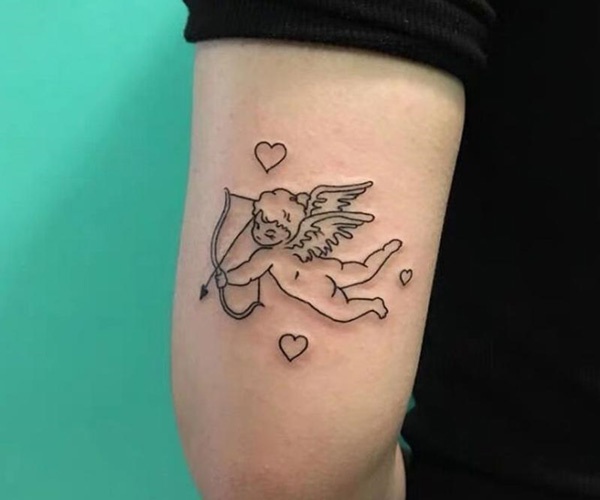 tattoo thiên thần bắn cung mini