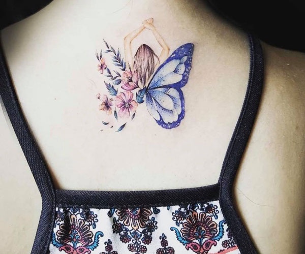 tattoo thiên thần cánh bướm
