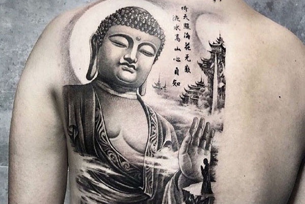Hình xăm phật kín lưng cho nam  Tattoo Gà