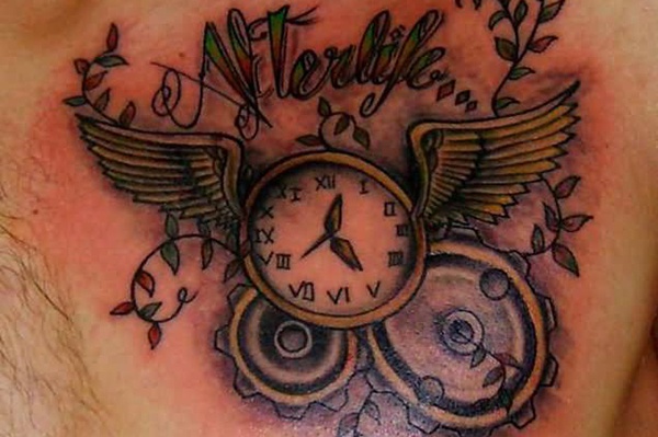 clock and wing tattoo ý nghĩa