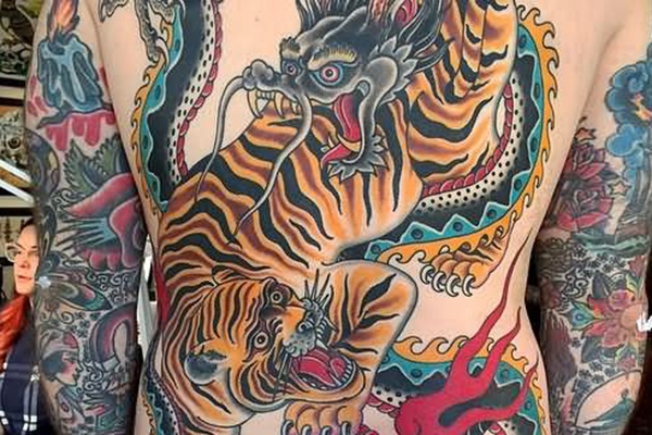 dragon and tiger tattoo đẹp