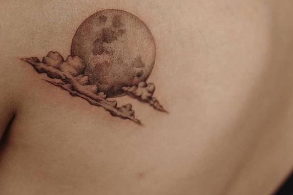 full moon tattoo xinh