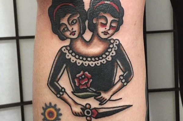 Gemini tattoos traditional xinh