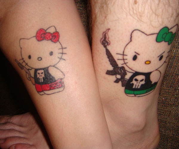 hình tattoo hello kitty đôi độc đáo