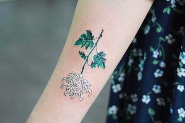 hoa cúc trắng tattoo