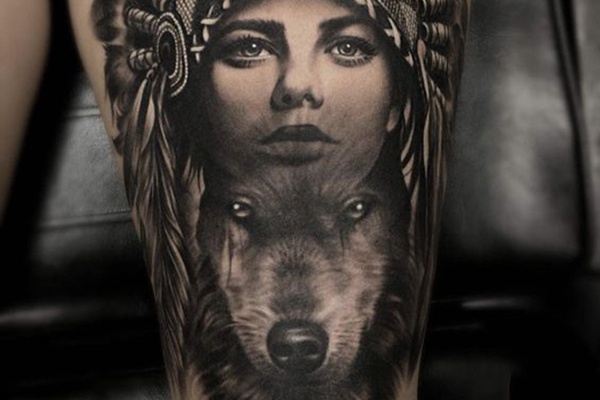native and wolf tattoo đẹp