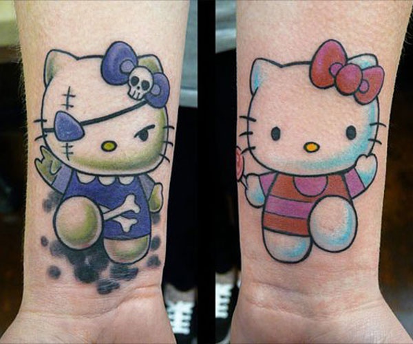 tattoo hello kitty đôi độc đáo