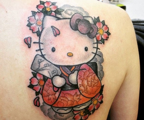 tattoo hello kitty style nhật bản 