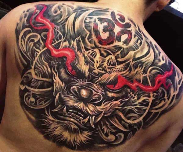 tattoo hình rồng mặt quỷ