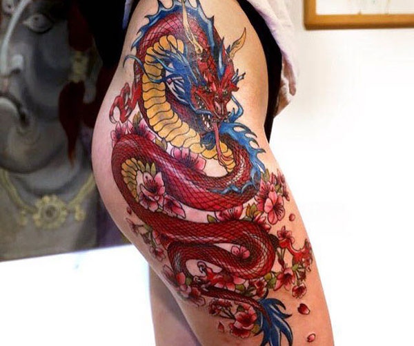 tattoo rồng đỏ