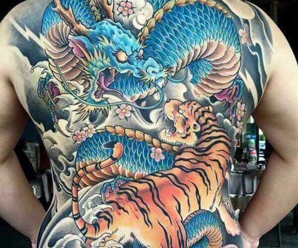 tattoo rồng và hổ độc đáo