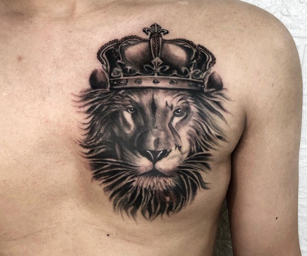 sư tử đội vương miện tattoo
