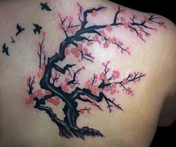 tattoo cây đào đẹp