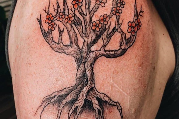 tattoo cây đào ý nghĩa