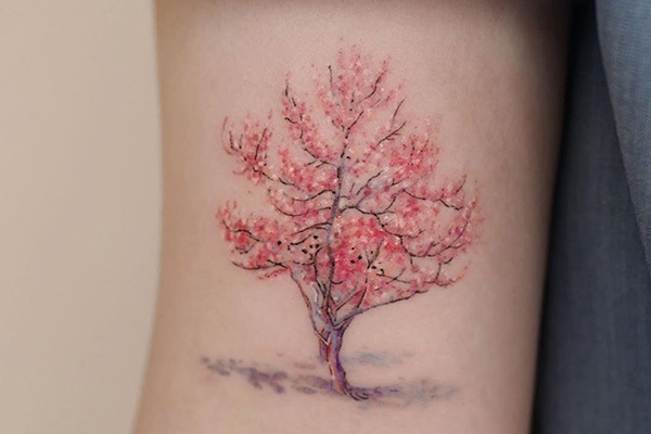 tattoo cây đào