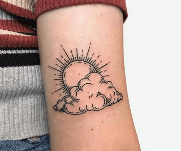 tattoo mây mặt trời mini