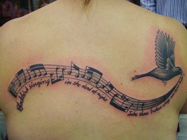 tattoo nốt nhạc chim đẹp
