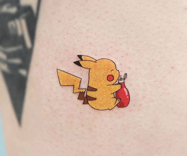 tattoo pikachu mini xinh