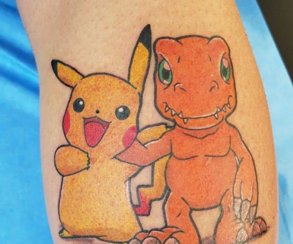 tattoo pikachu và charmander đẹp