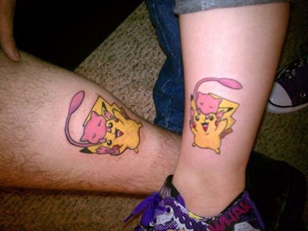 tattoo pikachu và mew xinh