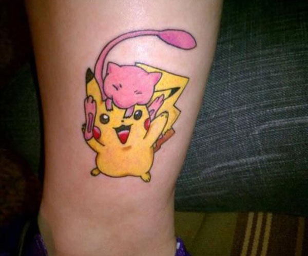 tattoo pikachu và mew