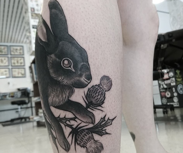 black rabbit tattoo đẹp