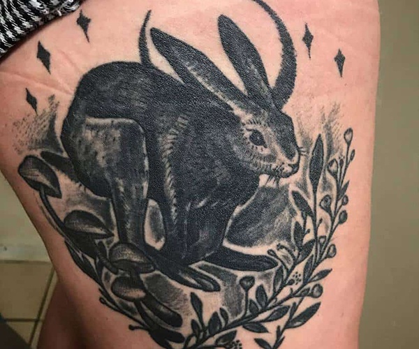 black rabbit tattoo huyền bí