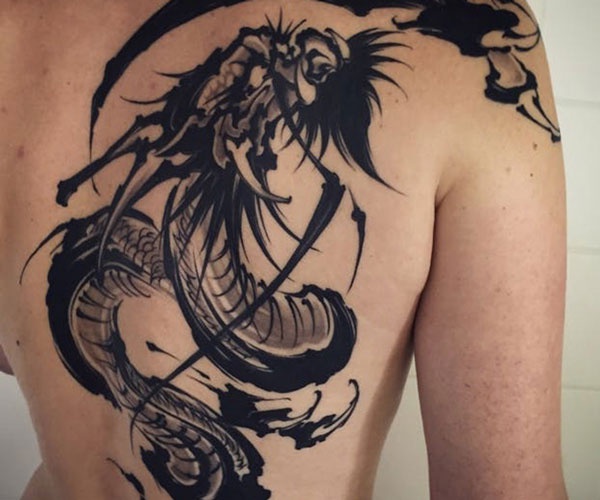 tattoo hình hoa văn rồng