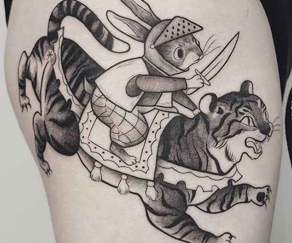 tattoo thỏ và hổ đẹp