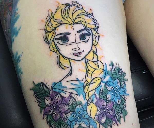 tattoo công chúa Elsa độc đáo