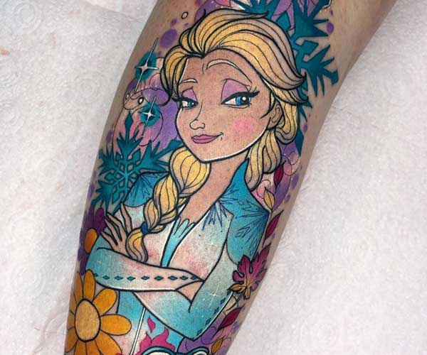 tattoo công chúa Elsa xinh