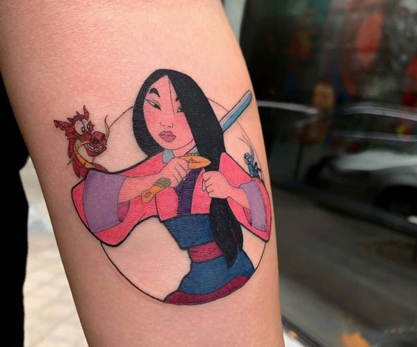 tattoo công chúa Mulan xinh