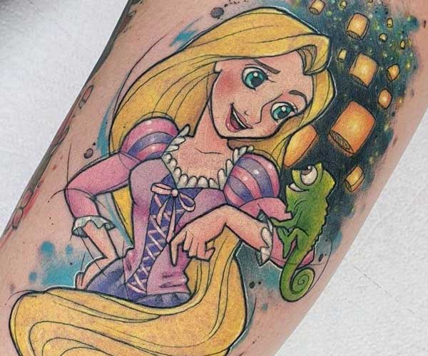 tattoo công chúa Rapunzel 