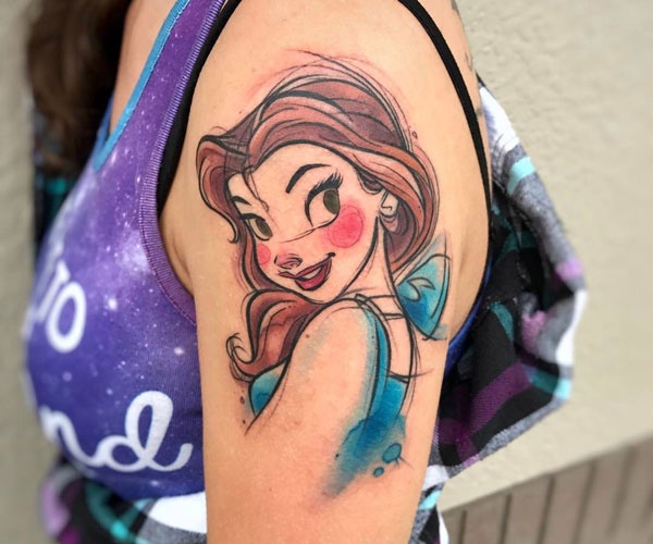 tattoo công chúa belle cute