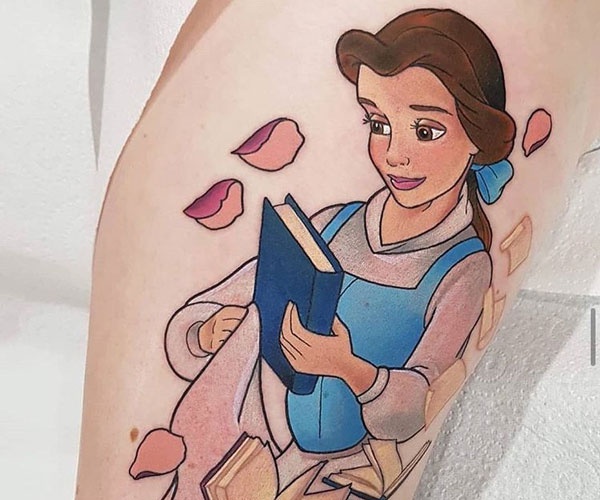 tattoo công chúa belle độc đáo