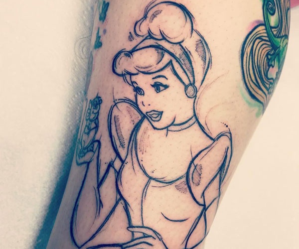 tattoo công chúa cinderella đẹp