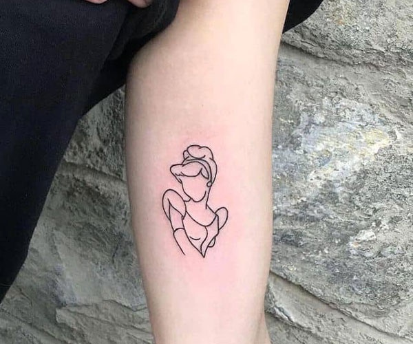 tattoo công chúa cinderella mini