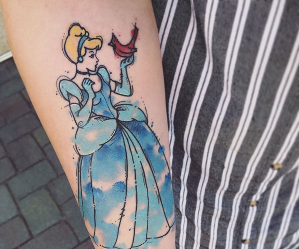 tattoo công chúa cinderella xinh