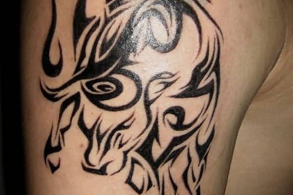 tribal buffalo tattoo